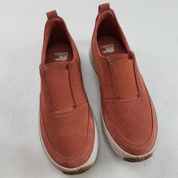 Sorel Out n About Plus Slip On Shoe Womens 10 Rust Suede Comfort Casual Sneaker - Picture 1 of 10